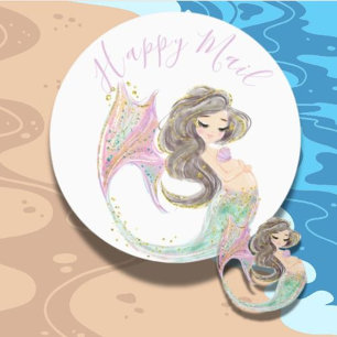 Meerjungfrau Baby Shower. Unter dem Meer. Glitter Etiketten