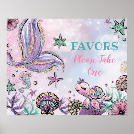 Meerjungfrau-Babydusche unter dem Meer Poster