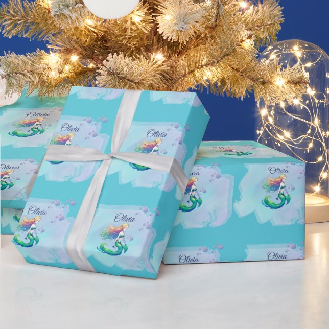 Meerjungfrau Birthday Geschenkpapier (Feiertage)