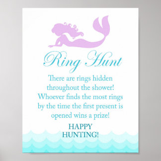 Meerjungfrau-Brautparty-Ring-Suchspiel-Schild Poster