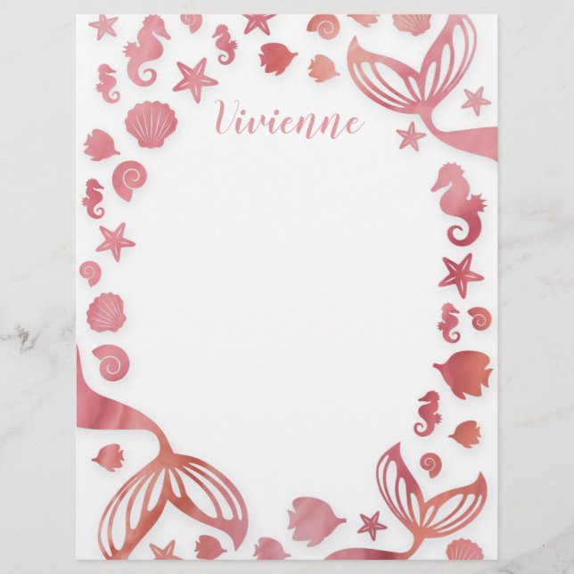 Meerjungfrau Briefbogen (Vorderseite)