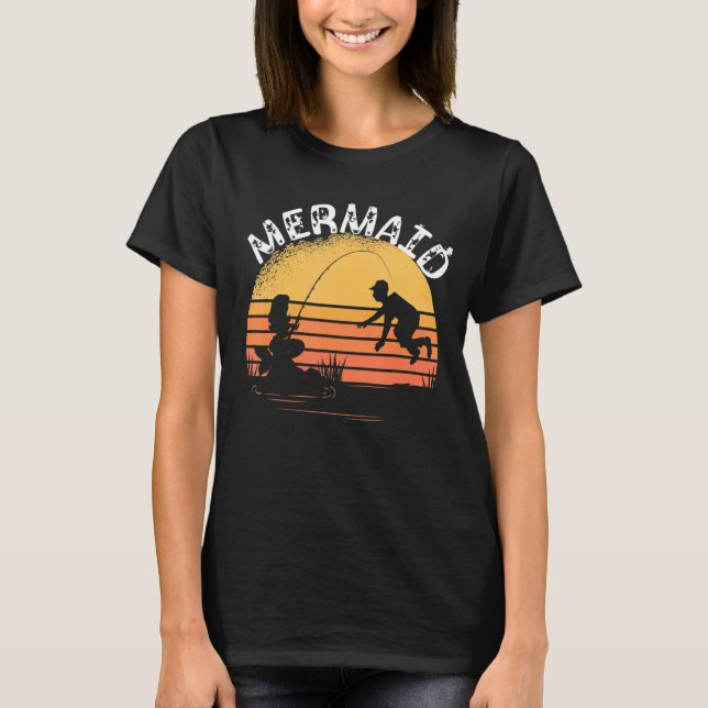 Meerjungfrau Clamshell Aquatic Fish Sunset Fish Ho T-Shirt (Vorderseite)