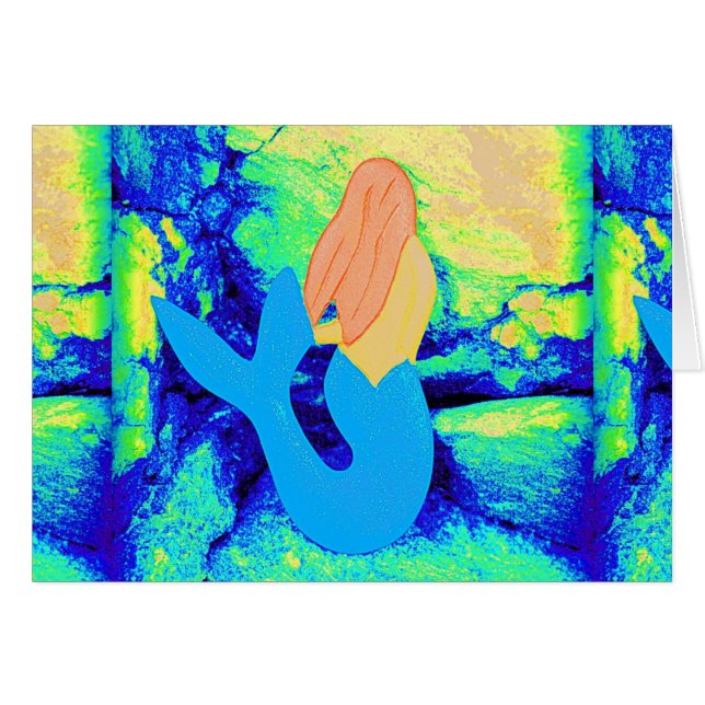 Meerjungfrau-Design mit blauem Schwanz (Vorderseite (Horizontal))