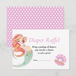 Meerjungfrau Diape Raffel Babydusche Einladung