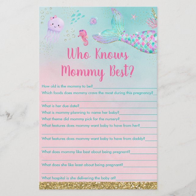 Meerjungfrau, die das beste Spiel der Mama kennt (Vorderseite)