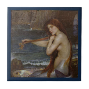 Meerjungfrau, die ihr Haar kämmt Fliese