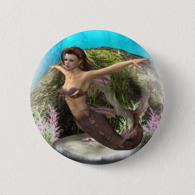 Meerjungfrau-Diva Button (Vorderseite)