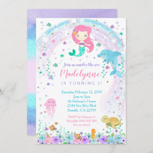 Meerjungfrau Dolphin unter dem Meer Einladung