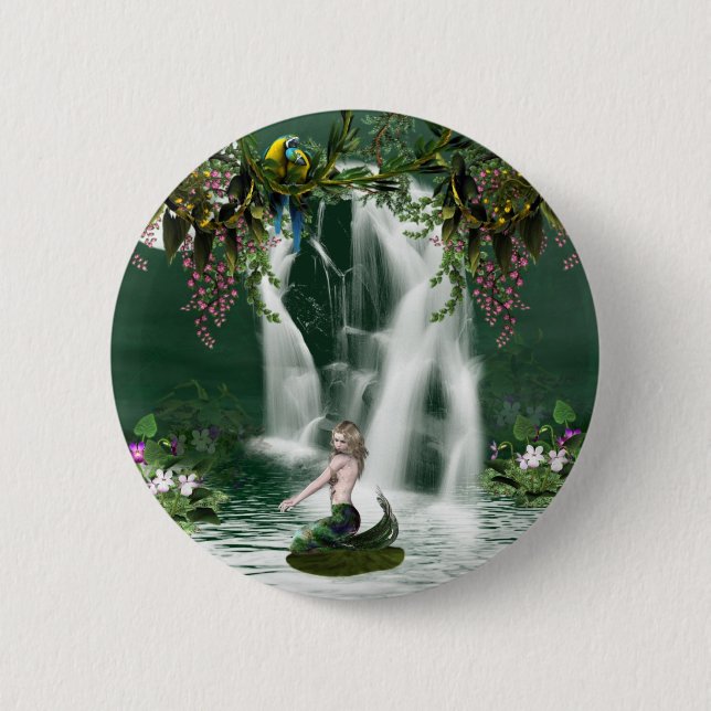Meerjungfrau-Duschen-Button Button (Vorderseite)