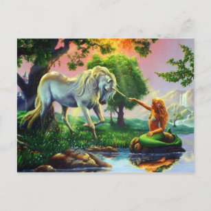 Meerjungfrau & Einhorn Postkarte