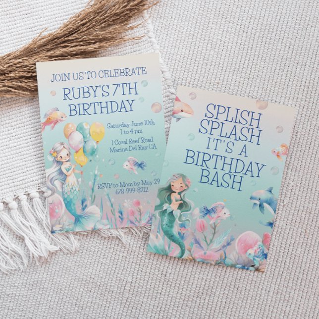 Meerjungfrau Einladung am Geburtstag (Von Creator hochgeladen)