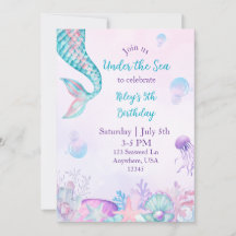 Meerjungfrau-Einladung Unter Dem Meer