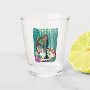 Meerjungfrau-Familie (braune Haut und Augen) Schnapsglas