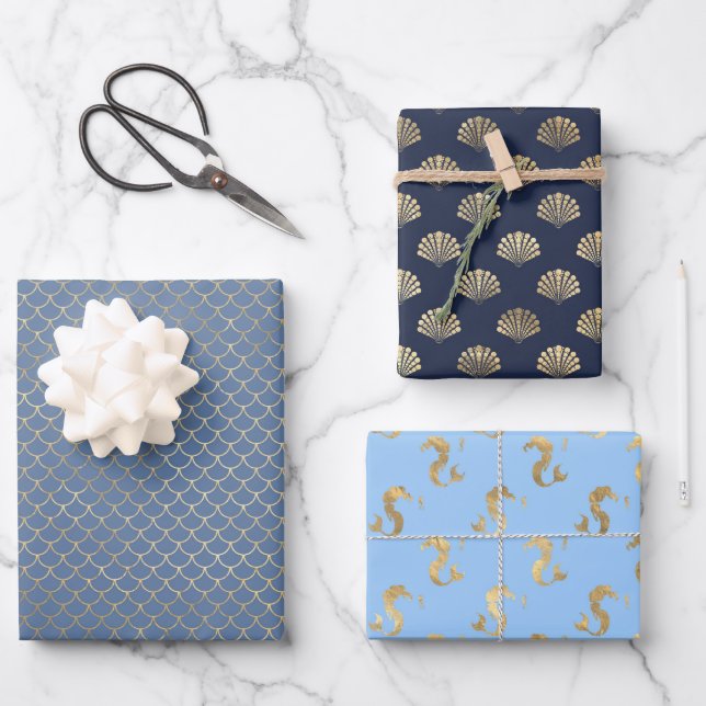 Meerjungfrau-Förderprogramm im Party Geschenkpapier Set (Vorderseite)