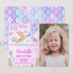Meerjungfrau-Foto-Einladung Einladung