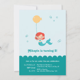 Meerjungfrau-Geburtstags-Einladung Einladung