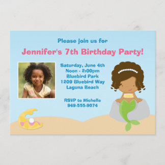 Meerjungfrau-Geburtstags-Party Einladung