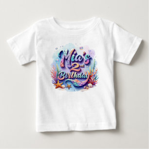 Meerjungfrau-Geburtstags-T-Shirt – Personalisierte Baby T-shirt