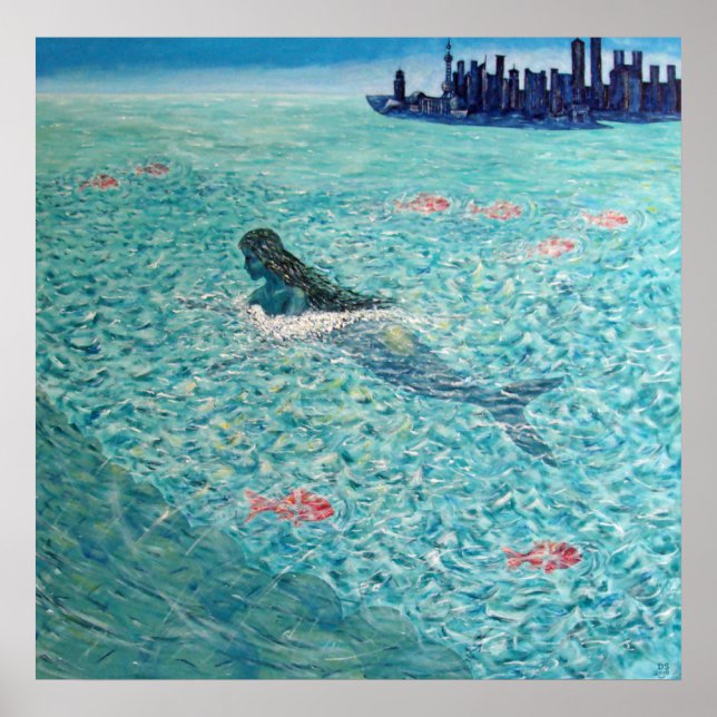 Meerjungfrau gegen die Tide Poster (Vorne)