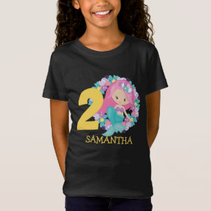 Meerjungfrau Gelb 2. Geburtstag T-Shirt