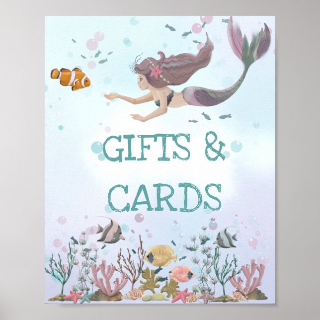 Meerjungfrau - Geschenke und Karten Poster (Vorne)