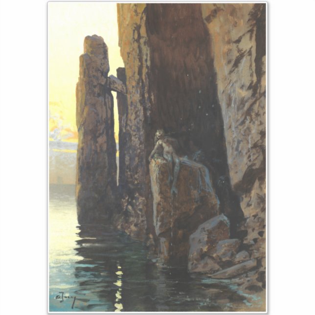 Meerjungfrau Girl Bare & Lurking Wünsche Aufkleber (Vorderseite)