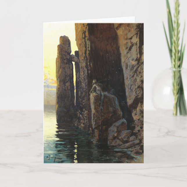 Meerjungfrau Girl Bare & Lurking Wünsche Karte (Vorderseite)