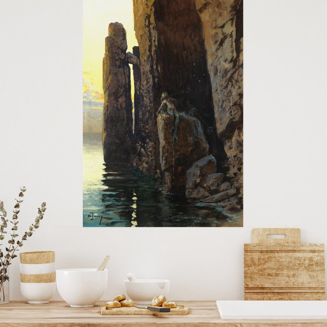 Meerjungfrau Girl Bare & Lurking Wünsche Poster (Küche)