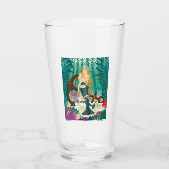 Meerjungfrau-Glas (dunkle Blondinen) Glas (Vorderseite)
