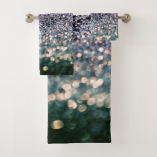 Meerjungfrau Glitter Bokeh Glam 2 Badhandtuch Set