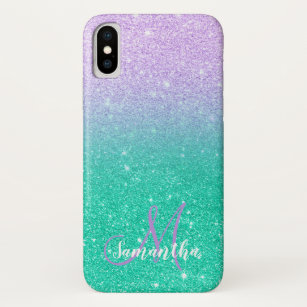 Meerjungfrau-Glitter ombre aquamarines lila Case-Mate iPhone Hülle