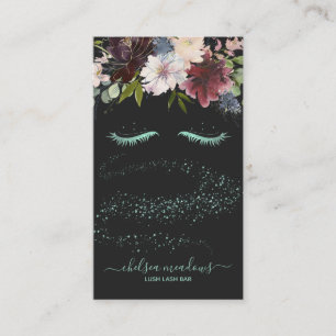 Meerjungfrau Glitter Signature Floral Wimpern Visitenkarte