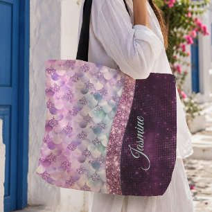 Meerjungfrau Haut rosa silberner falscher Glitter