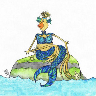 Meerjungfrau-Henne-Huhn des Meeres Freistehende Fotoskulptur