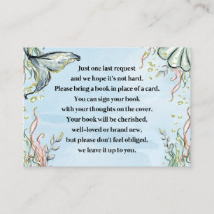 Meerjungfrau holen ein Buch für Baby-Einsatzkarte Begleitkarte