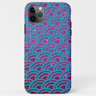 Meerjungfrau Hot Pink Faux Glitter Ombre Case-Mate iPhone Hülle