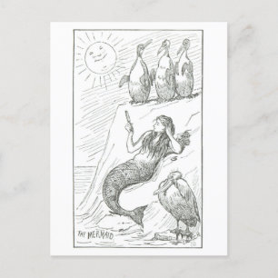 Meerjungfrau-Illustration von Frederick Stuart Chu Postkarte