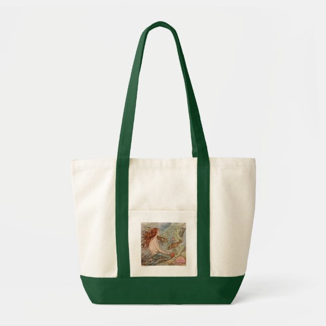 Meerjungfrau-Illustrations-Taschen-Tasche Tragetasche (Vorne)