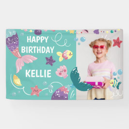 Meerjungfrau im Hintergrund des Geburtstags des Fo Banner