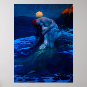 Meerjungfrau im Mondlicht 2 Poster