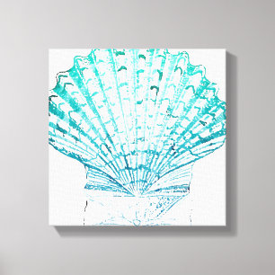 Meerjungfrau in aquamariner Aquarellfarbe Leinwanddruck