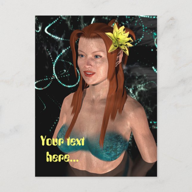 Meerjungfrau in der Nacht Postkarte (Vorderseite)