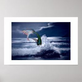 Meerjungfrau in Nachtposter Poster