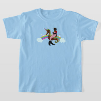 Meerjungfrau Katze Regenbogen und Einhorn T-Shirt
