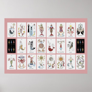 Meerjungfrau Katze Tarot Major Arcana Poster