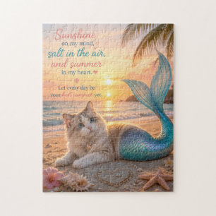 Meerjungfrau Katzen Sommer Vibes – Sonnenschein au Puzzle