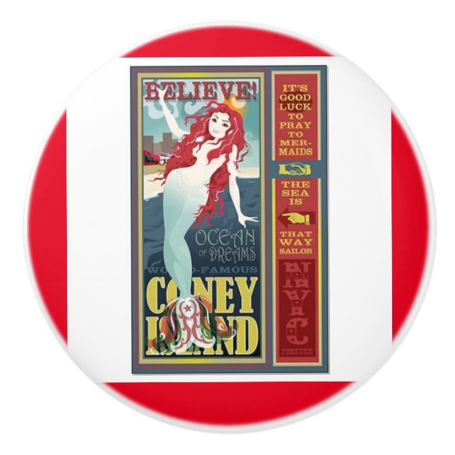 Meerjungfrau Keramikknauf (Vorderseite)