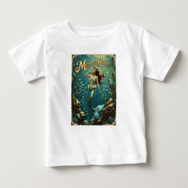 Meerjungfrau Königin Unterwasser Kleinkind Mädchen Baby T-shirt (Vorderseite)