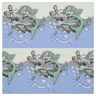 Meerjungfrau Küstenart niedlich Cartoon Beach Kind Stoff