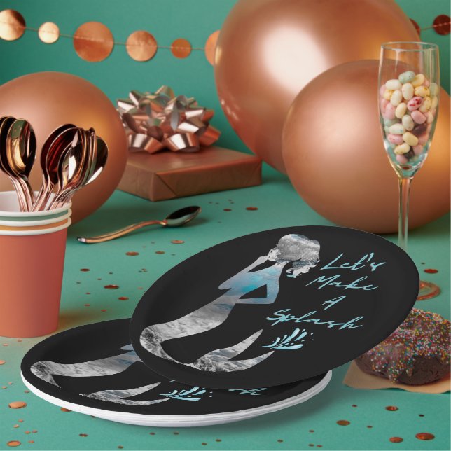 Meerjungfrau Lasst uns einen Schlag machen Pappteller (Multi)